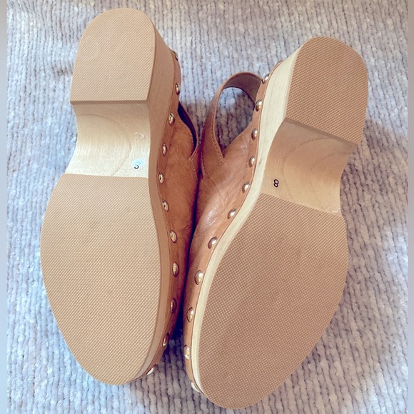 Kelsi Dagger Brooklyn Warehouse Clogs, Adjustable, Brown, Gold Studs, Size 8 - Picture 8 of 9